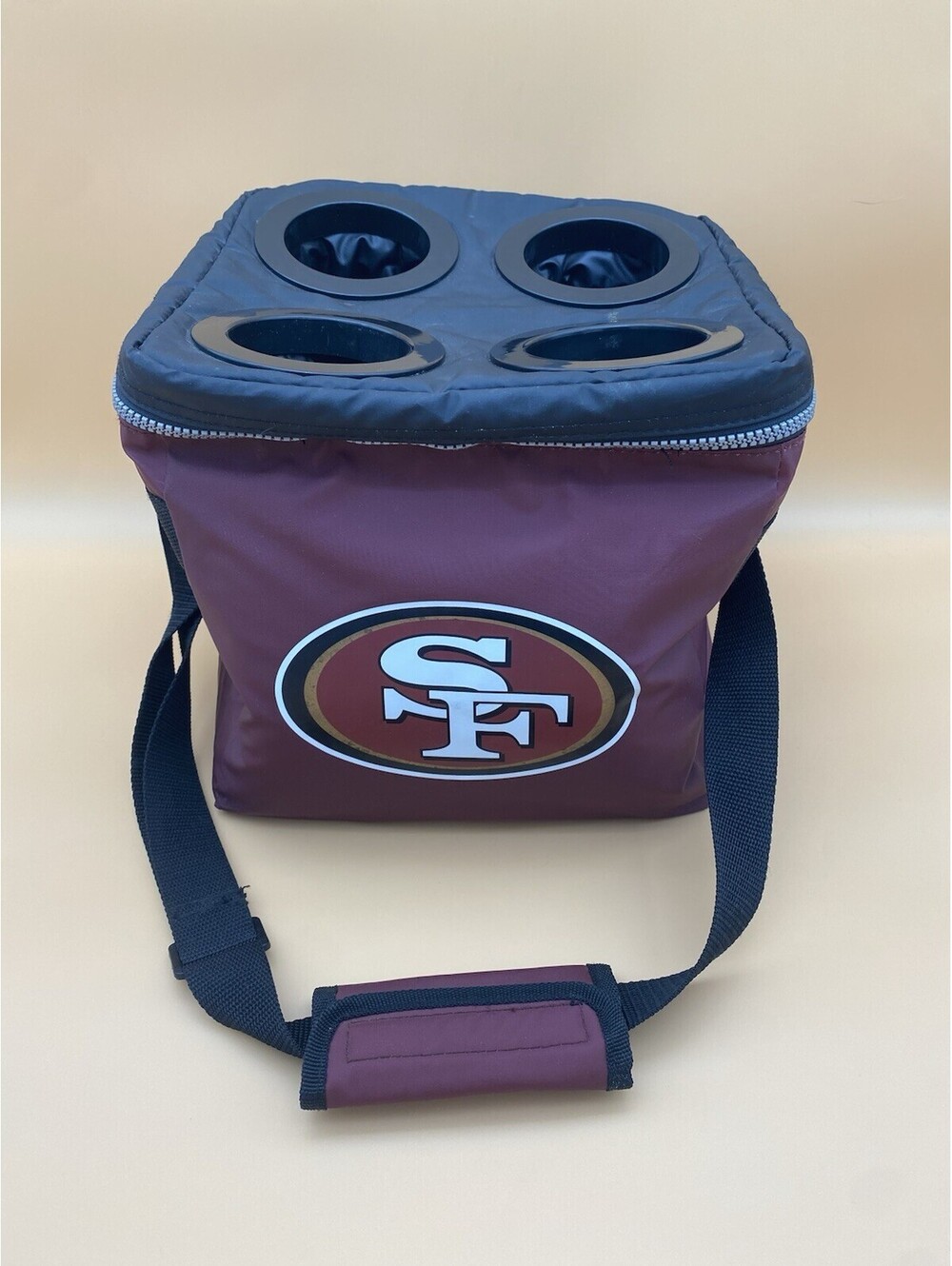 NFL San Francisco 49ers Vintage Cooler Bag w/ Built in Cup Holders - 10"x10"x9"